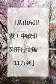 从山东出发！中欧班列开行突破11万列