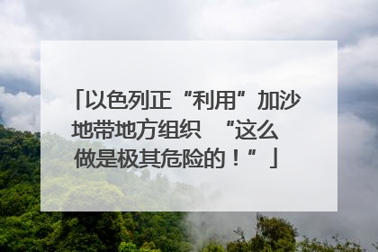 以色列正“利用”加沙地带地方组织  “这么做是极其危险的！”