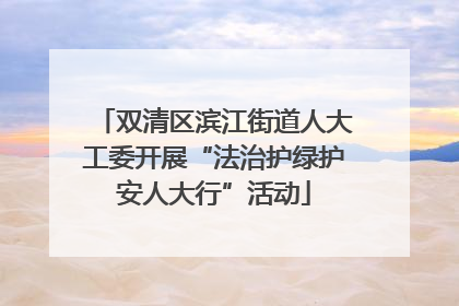 双清区滨江街道人大工委开展“法治护绿护安人大行”活动