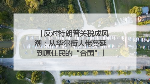 反对特朗普关税成风潮：从华尔街大佬蔓延到原住民的“合围”