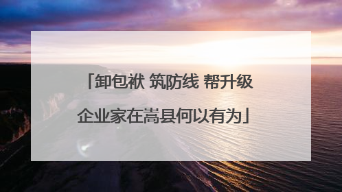 卸包袱 筑防线 帮升级 企业家在嵩县何以有为