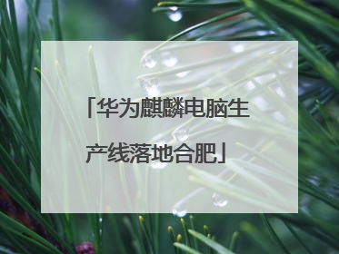华为麒麟电脑生产线落地合肥