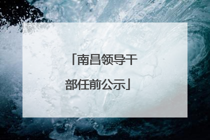 南昌领导干部任前公示