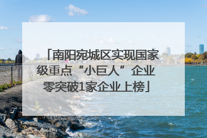 南阳宛城区实现国家级重点“小巨人”企业零突破1家企业上榜