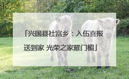 兴国县社富乡：入伍喜报送到家 光荣之家耀门楣