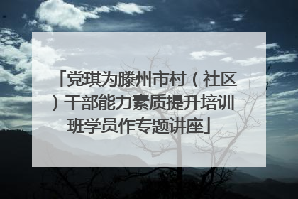 党琪为滕州市村（社区）干部能力素质提升培训班学员作专题讲座