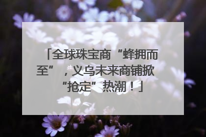全球珠宝商“蜂拥而至”，义乌未来商铺掀“抢定”热潮！