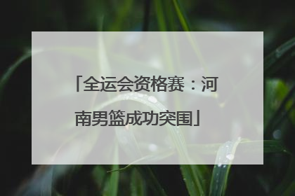 全运会资格赛：河南男篮成功突围