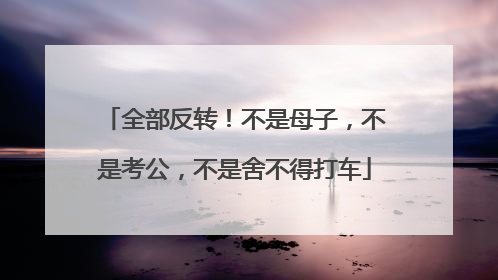 全部反转！不是母子，不是考公，不是舍不得打车