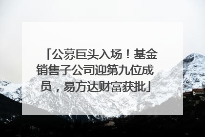 公募巨头入场！基金销售子公司迎第九位成员，易方达财富获批