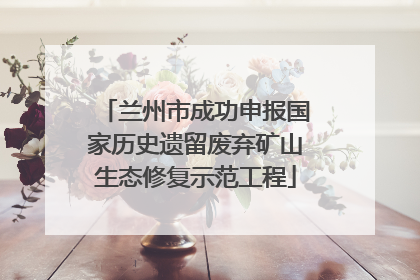 兰州市成功申报国家历史遗留废弃矿山生态修复示范工程