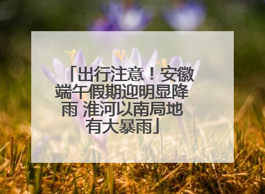 出行注意！安徽端午假期迎明显降雨 淮河以南局地有大暴雨
