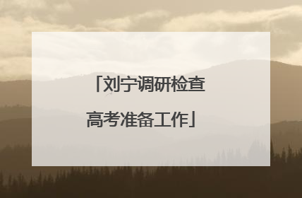 刘宁调研检查高考准备工作