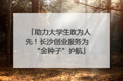 助力大学生敢为人先！长沙创业服务为“金种子”护航