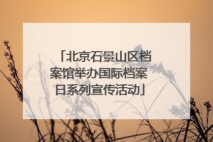 北京石景山区档案馆举办国际档案日系列宣传活动