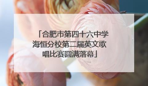 合肥市第四十六中学海恒分校第二届英文歌唱比赛圆满落幕