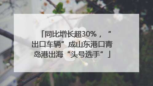 同比增长超30%，“出口车辆”成山东港口青岛港出海“头号选手”