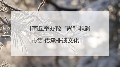 商丘举办豫“尚”非遗市集 传承非遗文化