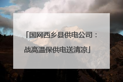 国网西乡县供电公司：战高温保供电送清凉