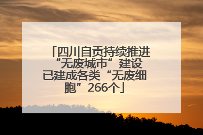 四川自贡持续推进“无废城市”建设 已建成各类“无废细胞”266个