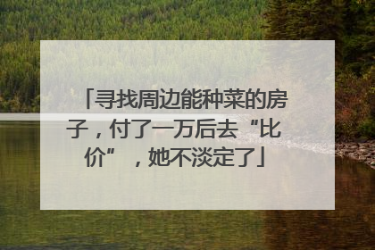 寻找周边能种菜的房子，付了一万后去“比价”，她不淡定了