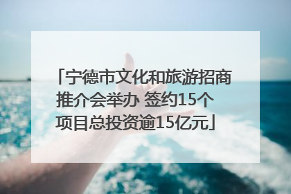 宁德市文化和旅游招商推介会举办 签约15个项目总投资逾15亿元