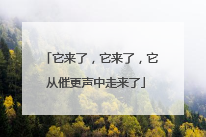它来了，它来了，它从催更声中走来了