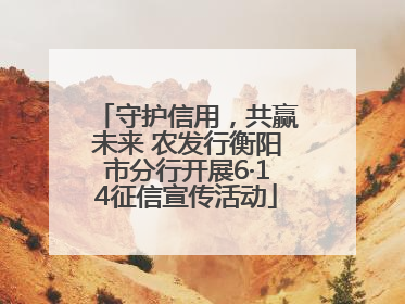 守护信用，共赢未来 农发行衡阳市分行开展6·14征信宣传活动
