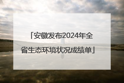 安徽发布2024年全省生态环境状况成绩单