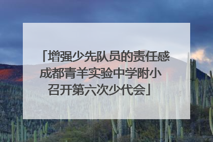 增强少先队员的责任感 成都青羊实验中学附小召开第六次少代会