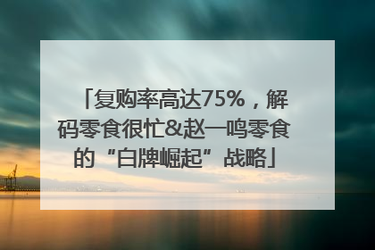 复购率高达75%，解码零食很忙&赵一鸣零食的“白牌崛起”战略