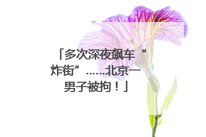 多次深夜飙车“炸街”……北京一男子被拘！
