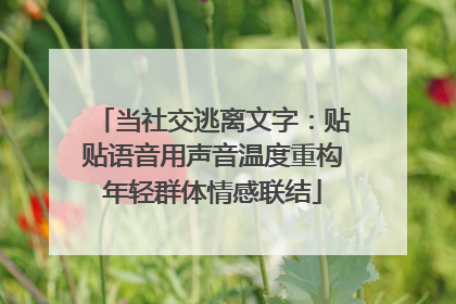 当社交逃离文字：贴贴语音用声音温度重构年轻群体情感联结