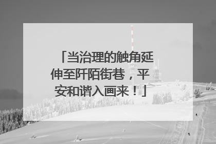 当治理的触角延伸至阡陌街巷，平安和谐入画来！