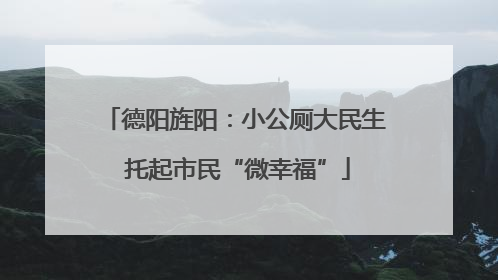 德阳旌阳：小公厕大民生 托起市民“微幸福”