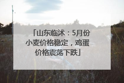 山东临沭：5月份小麦价格稳定，鸡蛋价格震荡下跌