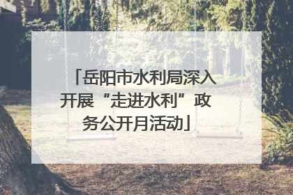 岳阳市水利局深入开展“走进水利”政务公开月活动