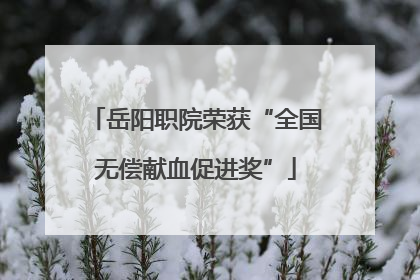 岳阳职院荣获“全国无偿献血促进奖”