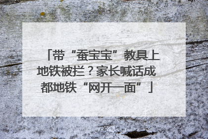 带“蚕宝宝”教具上地铁被拦？家长喊话成都地铁“网开一面”