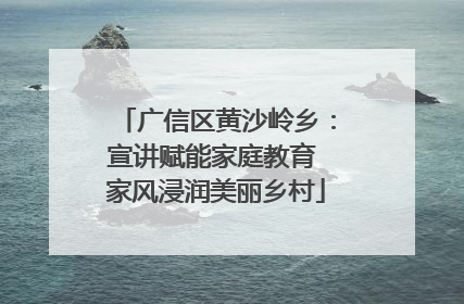 广信区黄沙岭乡：宣讲赋能家庭教育 家风浸润美丽乡村
