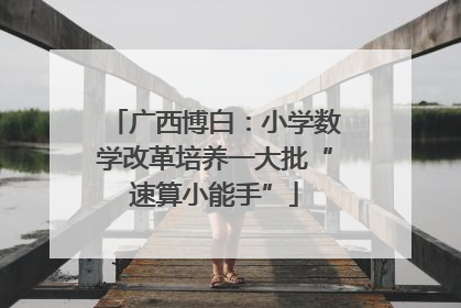 广西博白：小学数学改革培养一大批“速算小能手”