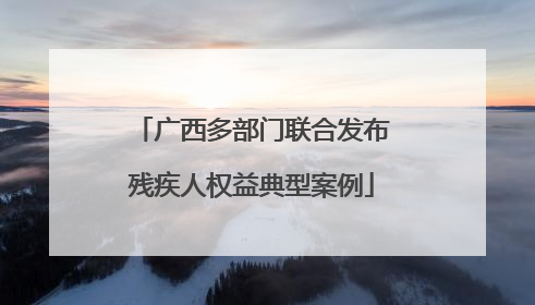 广西多部门联合发布残疾人权益典型案例