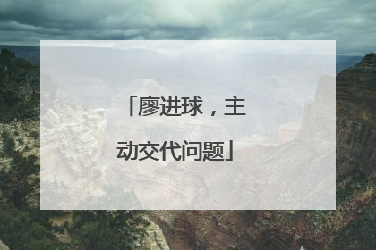 廖进球，主动交代问题