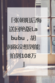 张朝阳后悔送回绝版Labubu，胡润称没想到能拍到108万