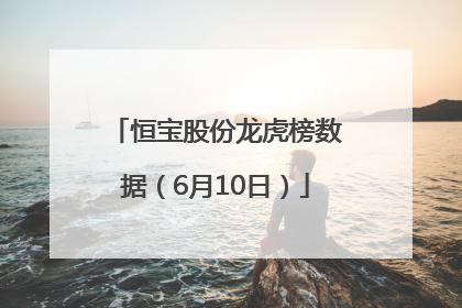 恒宝股份龙虎榜数据（6月10日）