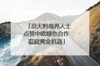 意大利商界人士点赞中欧绿色合作蕴藏黄金机遇
