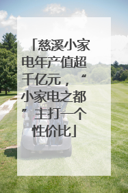 慈溪小家电年产值超千亿元，“小家电之都”主打一个性价比