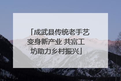 成武县传统老手艺变身新产业 共富工坊助力乡村振兴