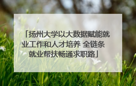 扬州大学以大数据赋能就业工作和人才培养 全链条就业帮扶畅通求职路
