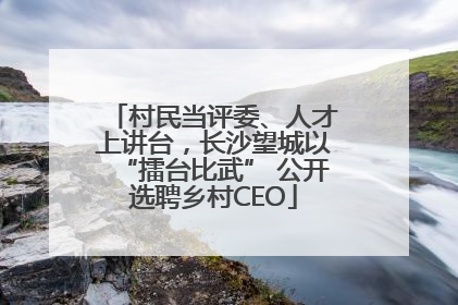 村民当评委、人才上讲台，长沙望城以“擂台比武” 公开选聘乡村CEO